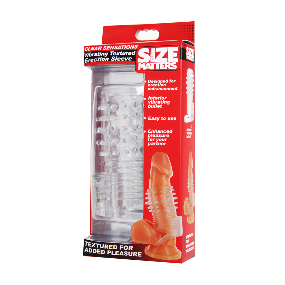 Penishülle mit Vibration strukturiert Durchsichtig 8,3 cm