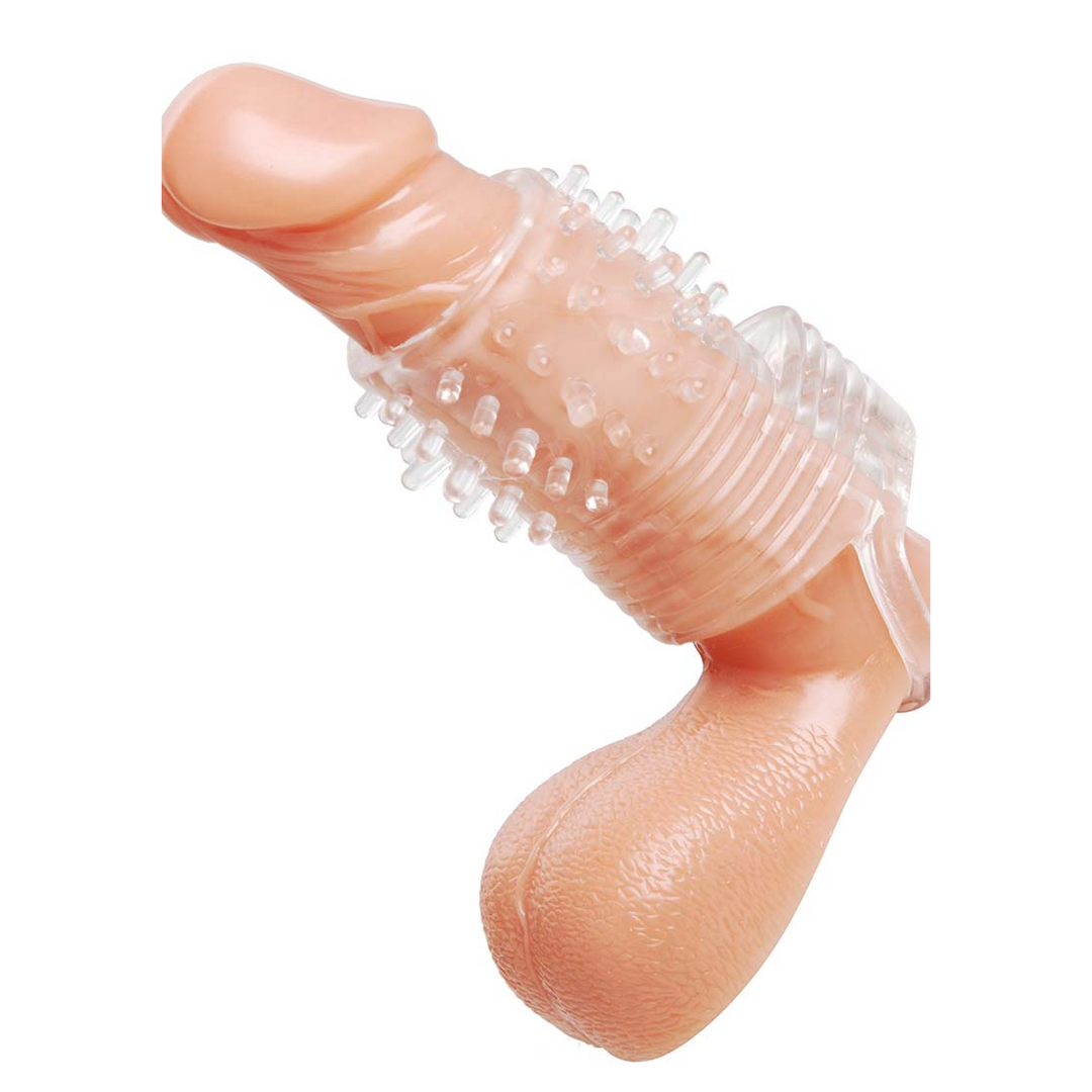 Penishülle mit Vibration strukturiert Durchsichtig 8,3 cm