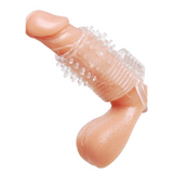 Penishülle mit Vibration strukturiert Durchsichtig 8,3 cm