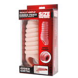 Penishülle gerippt Hautfarbe 10 cm