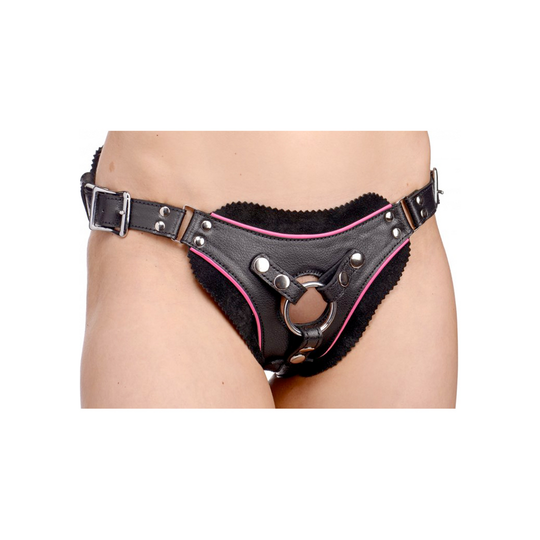 Strap-on Flamingo tief geschnitten Schwarz 10,2 cm