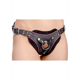Strap-on Flamingo tief geschnitten Schwarz 10,2 cm