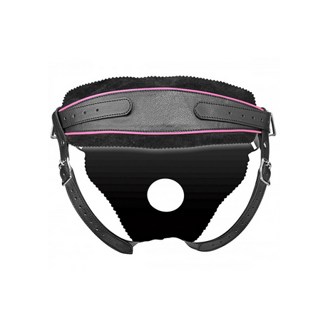 Strap-on Flamingo tief geschnitten Schwarz 10,2 cm