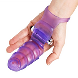 G-Punkt-Fingervibrator doppelt Violett 9 cm
