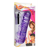 G-Punkt-Fingervibrator doppelt Violett 9 cm