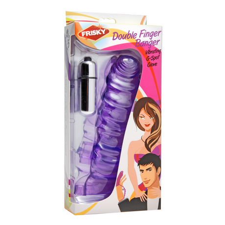 G-Punkt-Fingervibrator doppelt Violett 9 cm