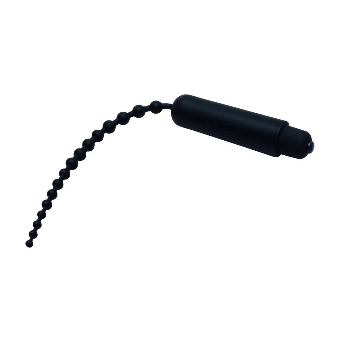 Dilator Dark Rod mit Vibration und Perlen Schwarz 14,2 cm