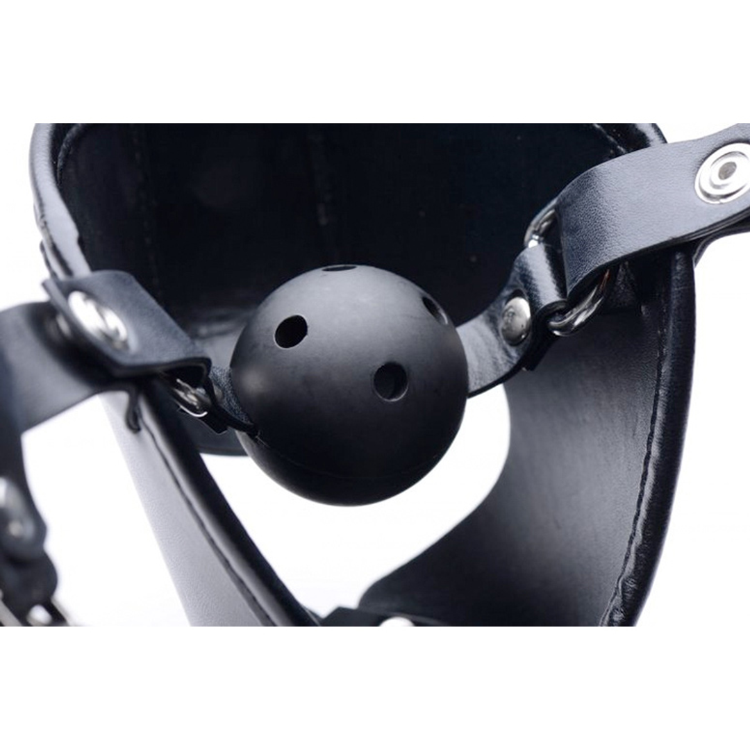 Puppy-Maske mit Ballknebel Schwarz 26,3 cm
