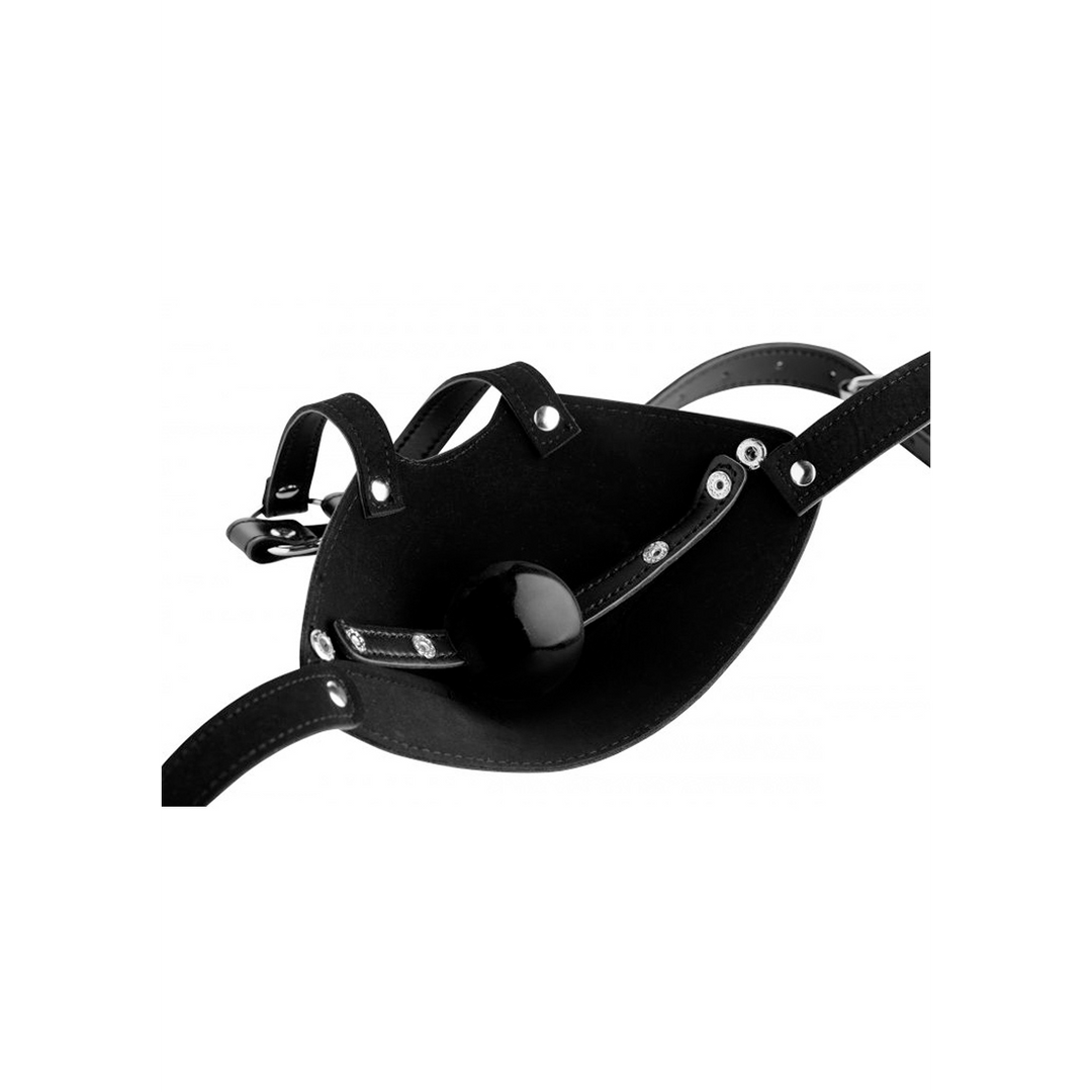 Kopfharness mit Ballknebel Schwarz Ø 5,1 cm