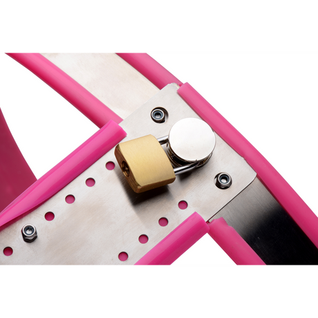 Keuschheitsgürtel für Damen aus Edelstahl verstellbar Pink 9,5 cm