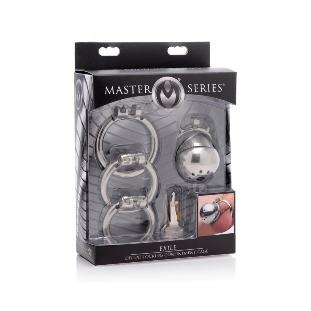 Peniskäfig Exile Deluxe abschließbar Silber 4,4 cm