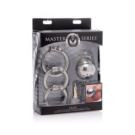 Peniskäfig Exile Deluxe abschließbar Silber 4,4 cm