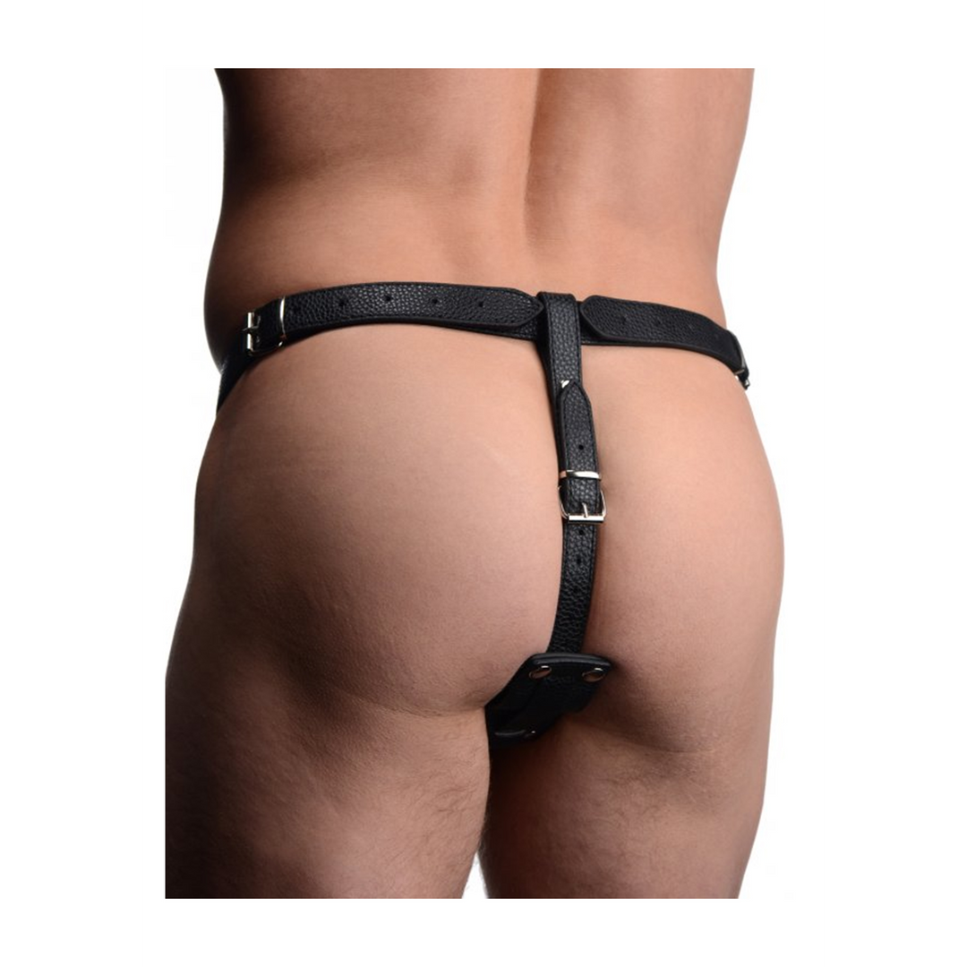 Herren-Harness mit Analplug aus Silikon Schwarz