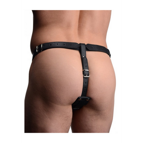 Herren-Harness mit Analplug aus Silikon Schwarz