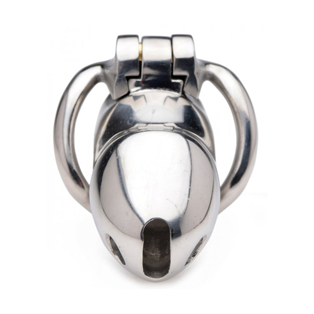 Peniskäfig Rikers aus Edelstahl abschließbar Silber 8,3 cm
