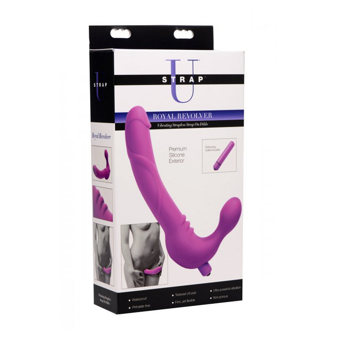 Strap-on Royal Rider ohne Gurt mit Vibration Violett 24,8 cm