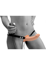 Strap-on Vibrierender Doppeldildo mit Harness Natur 16,5 x 3,8 cm – Ansicht 6