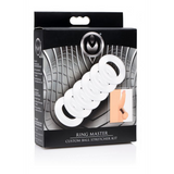 Hodenstretcher-Set Ring Master verstellbar Weiß 2,5 x Ø 2,5 cm