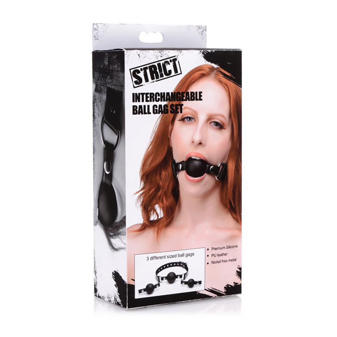 Ballknebel aus Silikon austauschbar Schwarz 61 cm