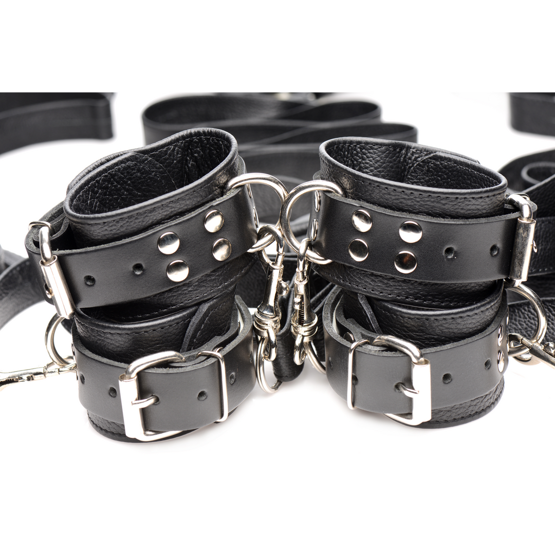 Bettfessel-Set aus Leder Schwarz