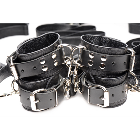 Bettfessel-Set aus Leder Schwarz