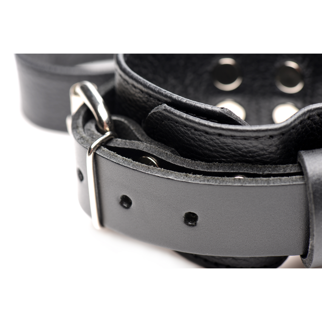 Bettfessel-Set aus Leder Schwarz