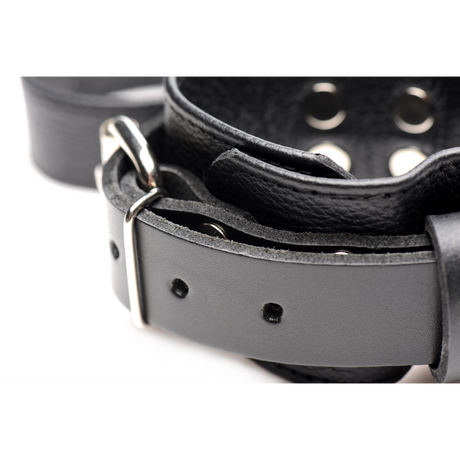 Bettfessel-Set aus Leder Schwarz
