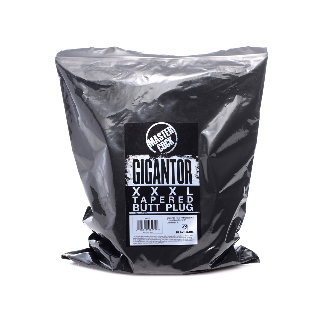 Analplug Gigantor XXXL konisch Schwarz 22,2 x Ø 12,1 cm