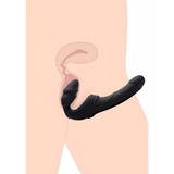 Strap-on Slim Rider ohne Gurt gerippt mit Vibration Schwarz 12,7 x Ø 3,8 cm