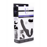 Strap-on Slim Rider ohne Gurt gerippt mit Vibration Schwarz 12,7 x Ø 3,8 cm