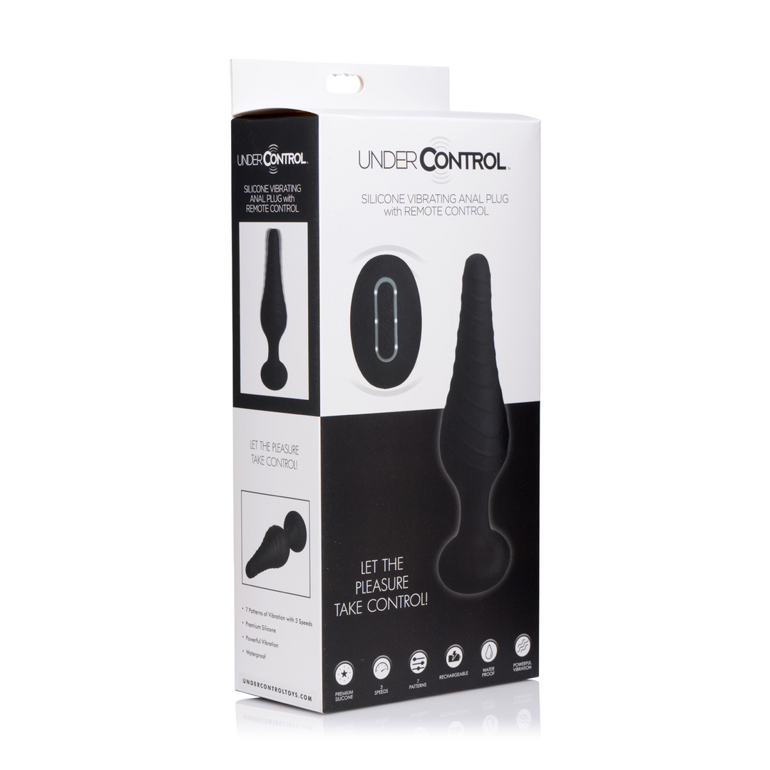 Analvibrator aus Silikon mit Fernbedienung Schwarz 12,1 x Ø 4 cm