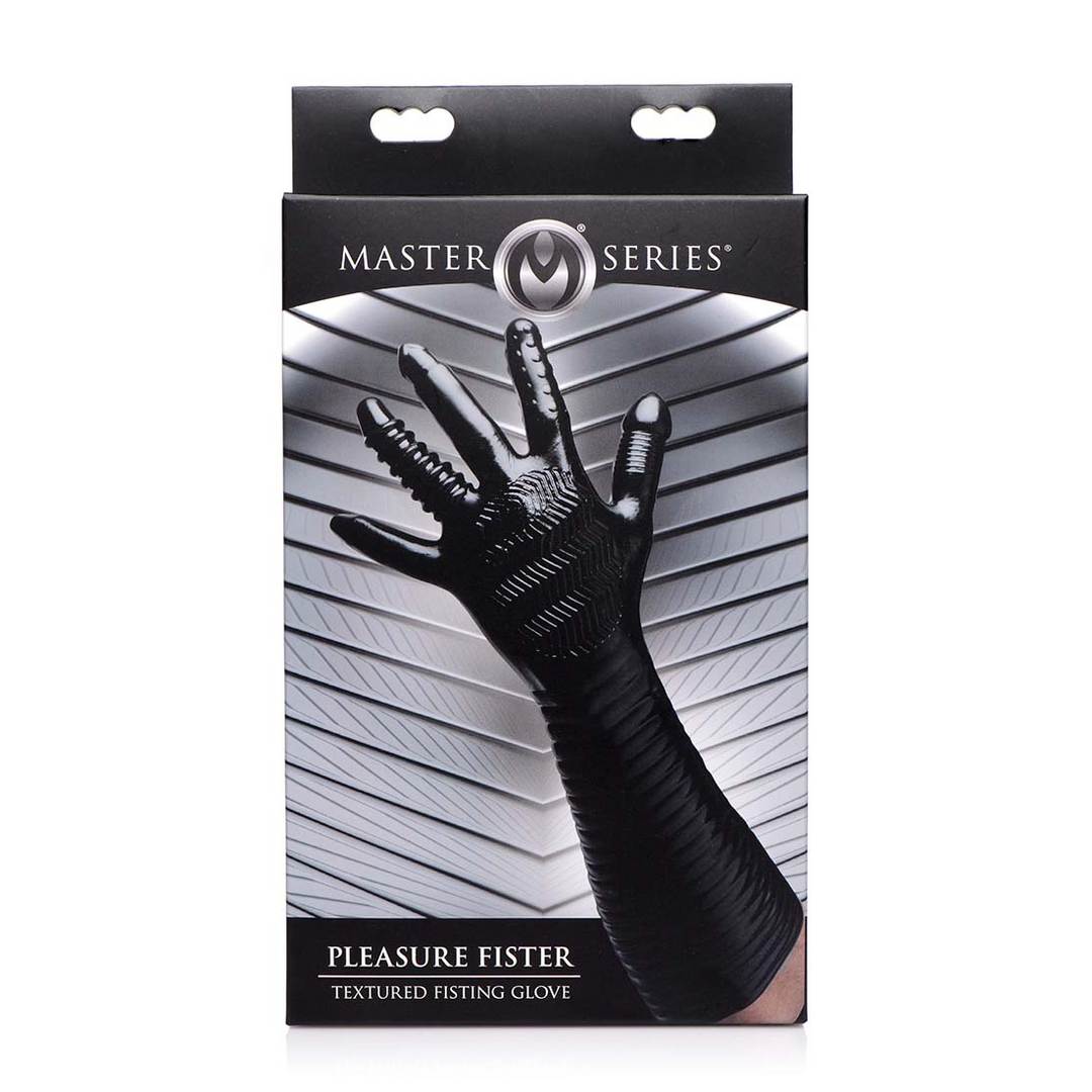 Fisting-Handschuh strukturiert Schwarz 40 cm