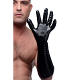 Fisting-Handschuh strukturiert Schwarz 40 cm