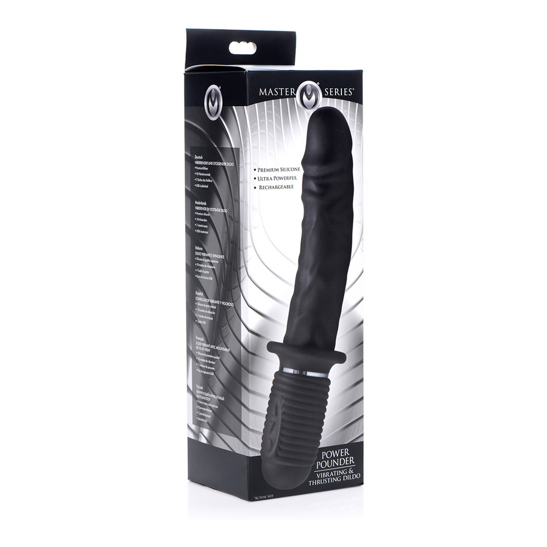 Realistischer Vibrator Power Pounder stoßend Schwarz 17,2 x Ø 4,7 cm