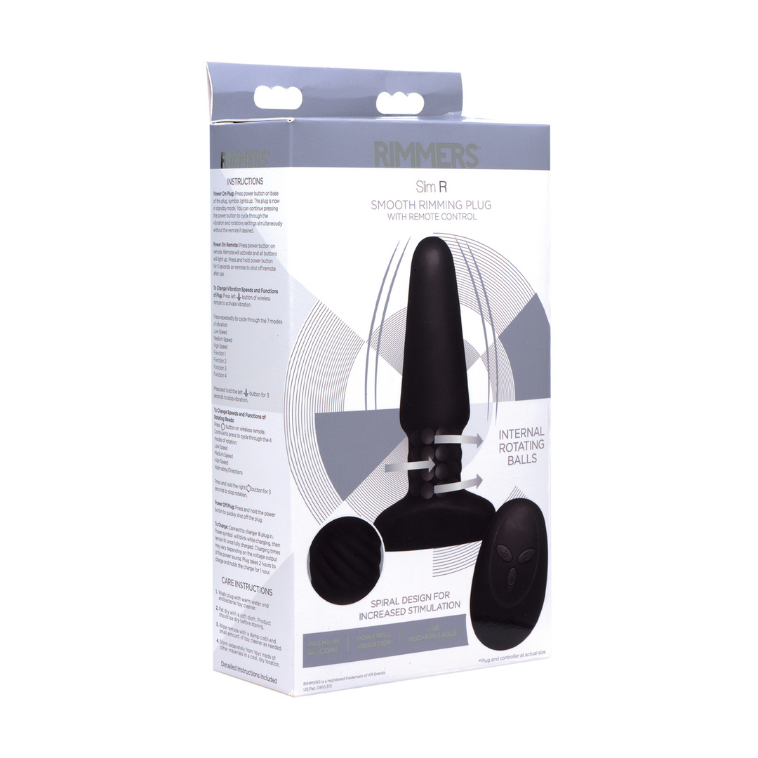 Analplug Slim R mit Fernbedienung Schwarz 11,8 x Ø 3,9 cm