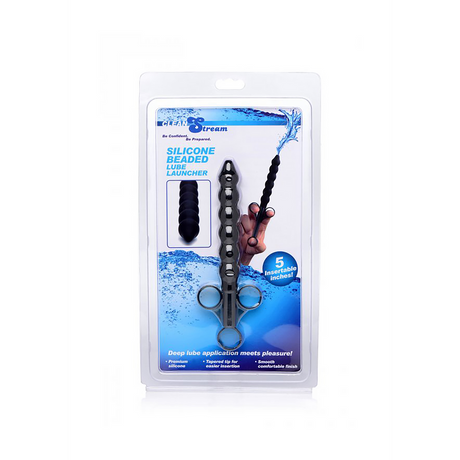 Gleitgel-Applikator mit Silikonperlen Schwarz 12,7 cm