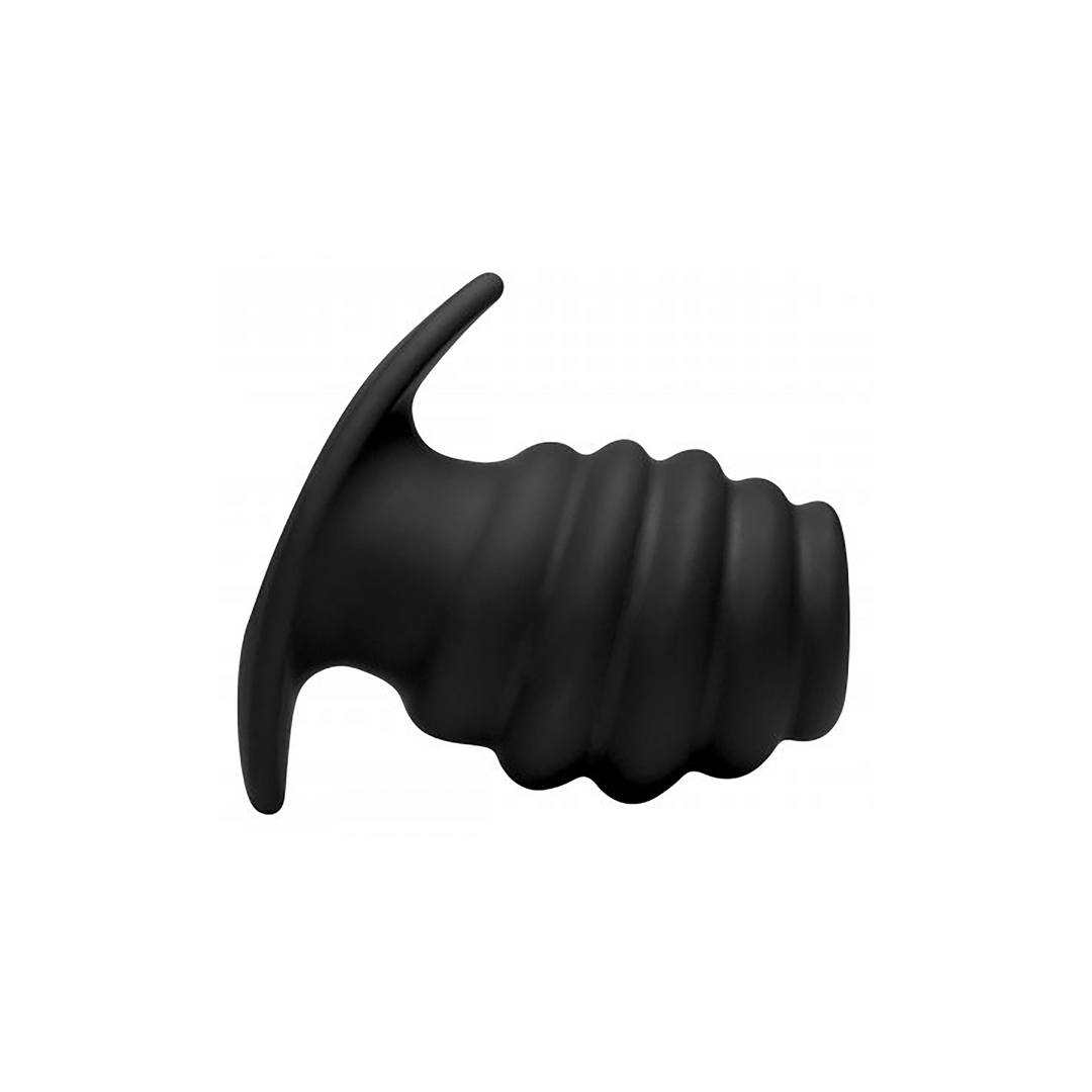 Analplug Hive hohl gerippt Schwarz 8,3 x Ø 6,2 cm