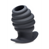 Analplug Hive hohl gerippt Schwarz 8,3 x Ø 6,2 cm