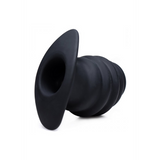 Analplug Hive hohl gerippt Schwarz 8,3 x Ø 6,2 cm