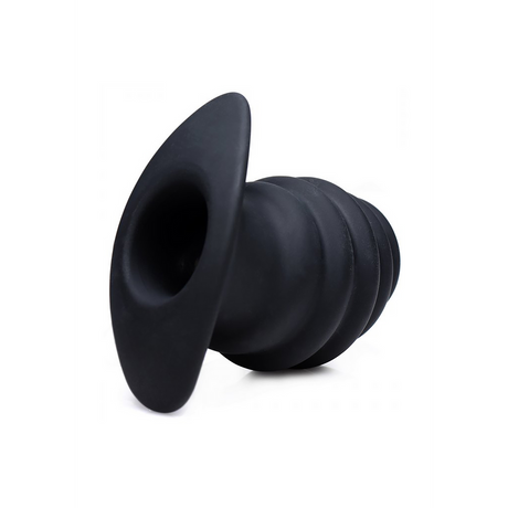 Analplug Hive hohl gerippt Schwarz 8,3 x Ø 6,2 cm