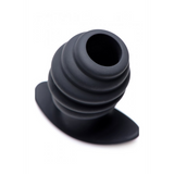 Analplug Hive hohl gerippt Schwarz 8,3 x Ø 6,2 cm