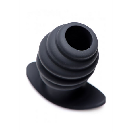 Analplug Hive hohl gerippt Schwarz 8,3 x Ø 6,2 cm