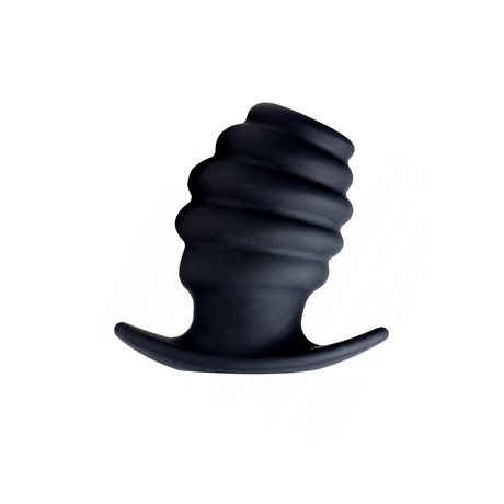 Analplug Hive hohl gerippt Schwarz 8,3 x Ø 6,2 cm