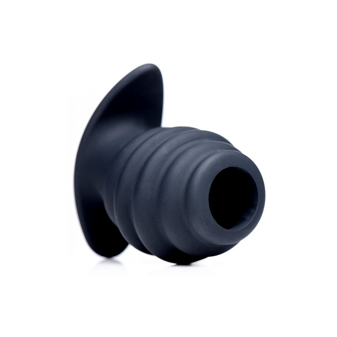 Analplug Hive hohl gerippt Schwarz 8,3 x Ø 6,2 cm
