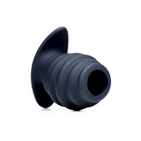 Analplug Hive hohl gerippt Schwarz 8,3 x Ø 6,2 cm