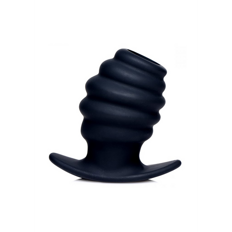 Analplug Hive hohl gerippt Schwarz 8,3 x Ø 6,2 cm