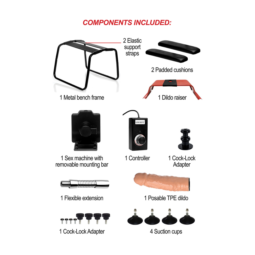 Sexmaschine Bangin Bench 4-in-1 Schwarz 36,8 cm