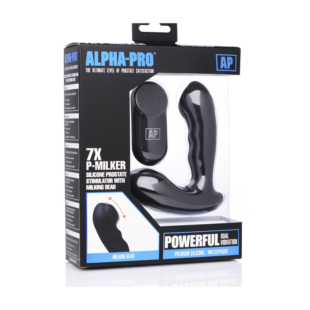 Prostata-Stimulator P-Milker mit 7 Geschwindigkeiten Schwarz 9,6 cm