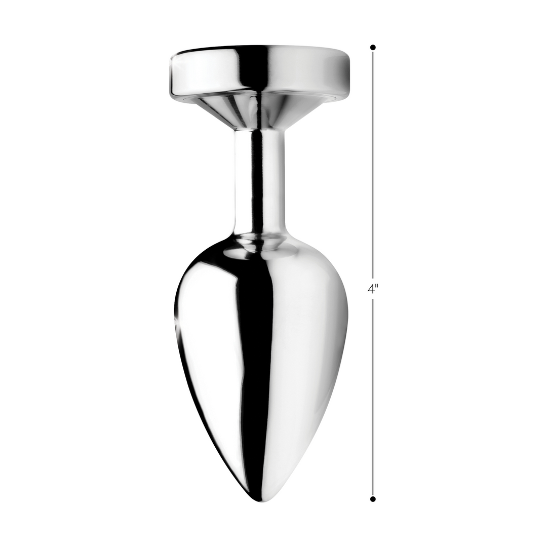 Analplug leuchtend Silber 8,9 cm