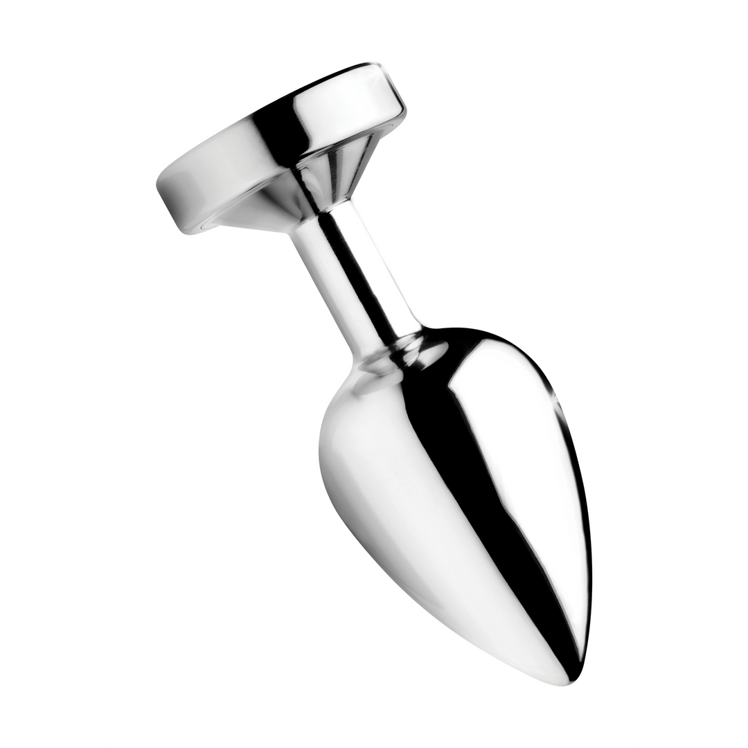Analplug leuchtend Silber 8,9 cm